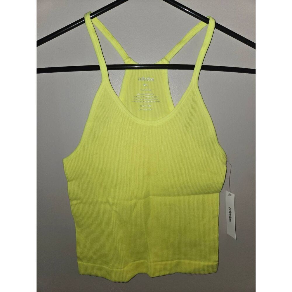 Ododos Seamless Ribbed Neon Yellow Tank Top NWT